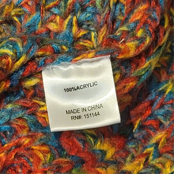 LEA & VIOLA Rainbow Puff Sleeve Sweater Womens L Beautiful Eclectic Winter Style - Picture 12 of 12